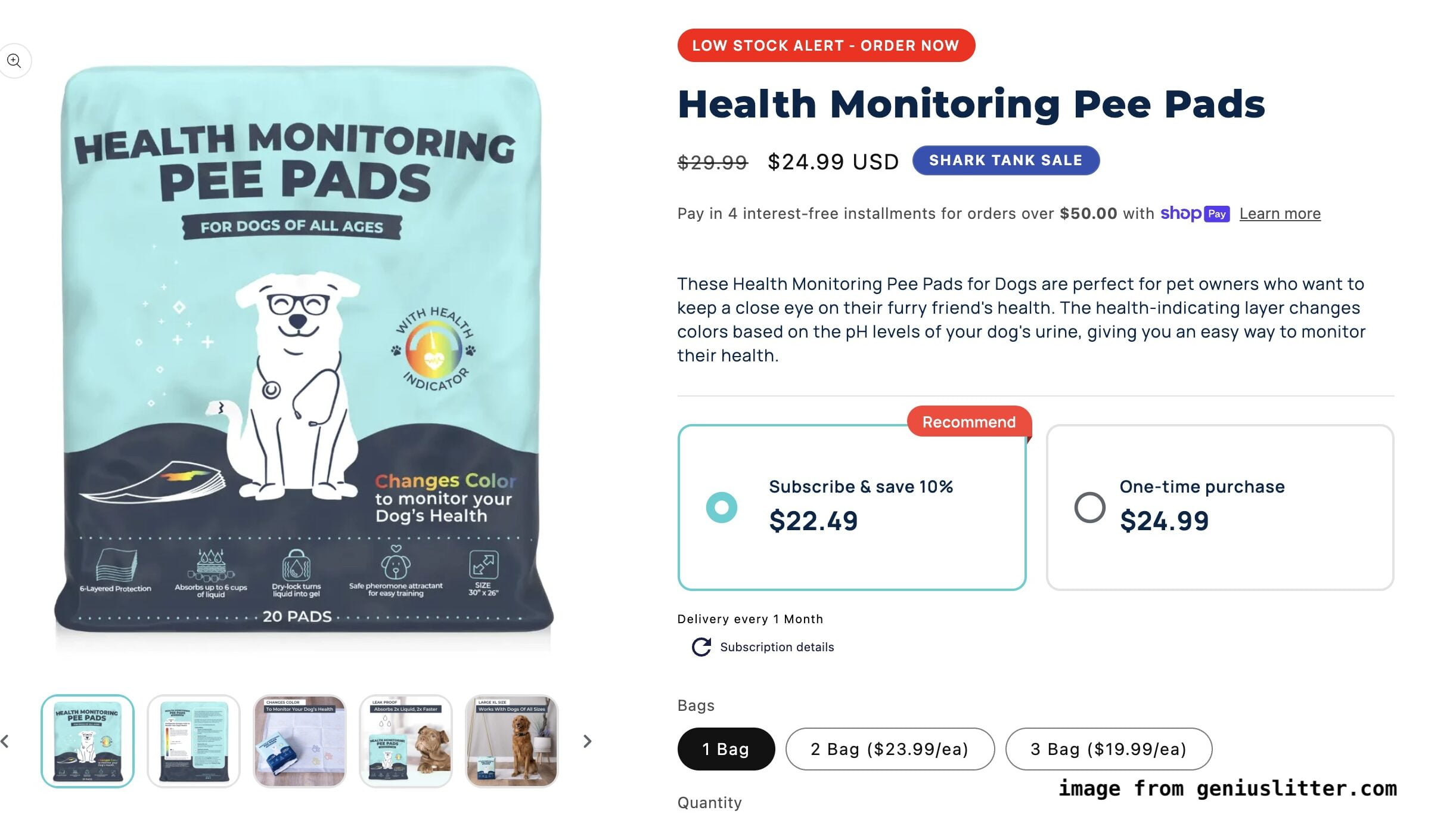 Genius Litter Shark Tank - Health Monitoring Pee Pads