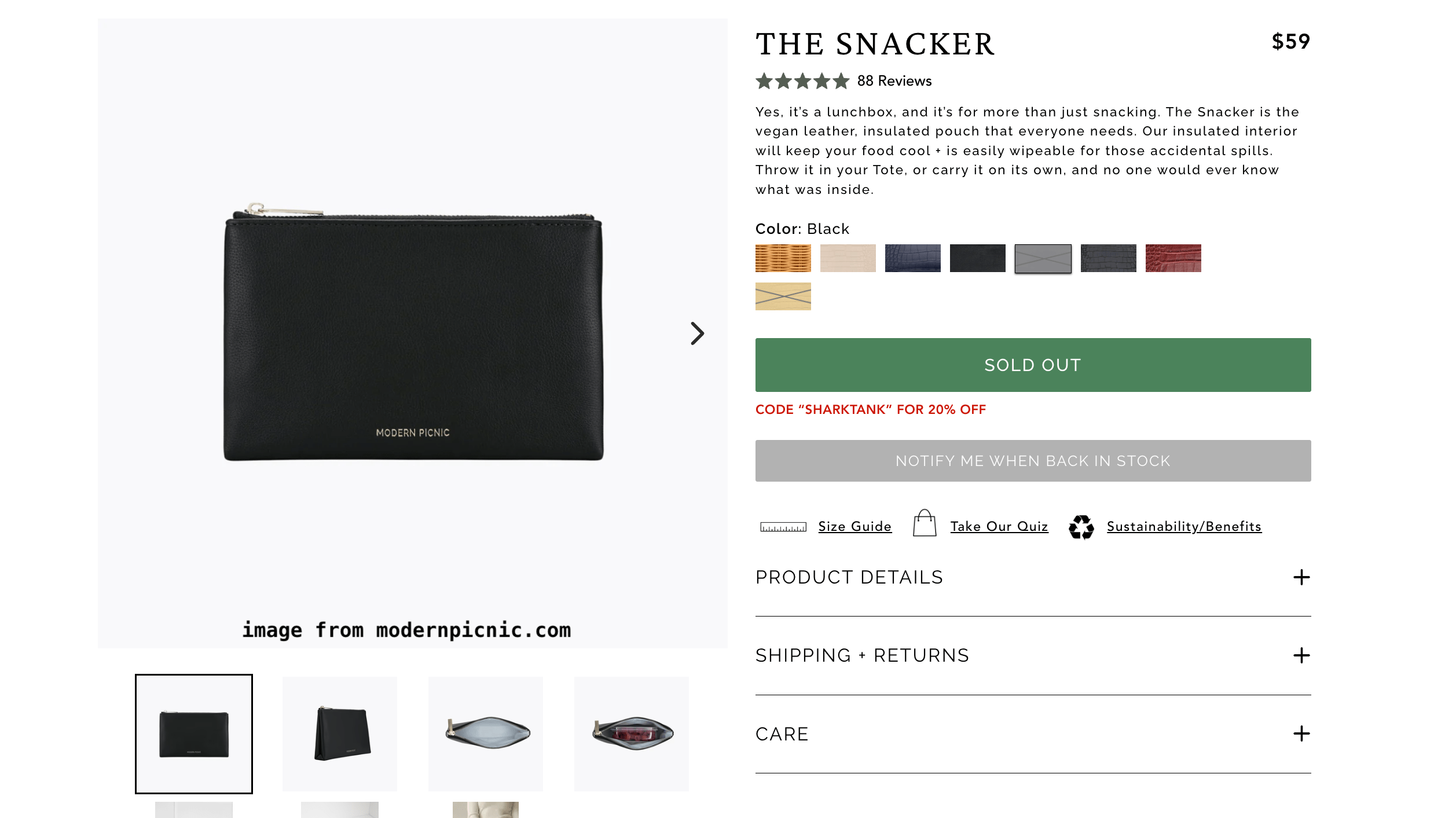 Modern Picnic Shark Tank - the Snacker