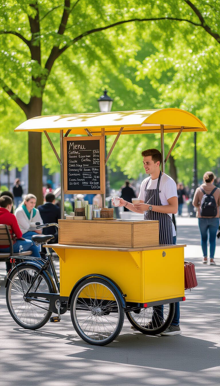 simple business ideas - Launch Your Mobile Coffee Cart Dream - Dreaming of being your own boss and enjoying...