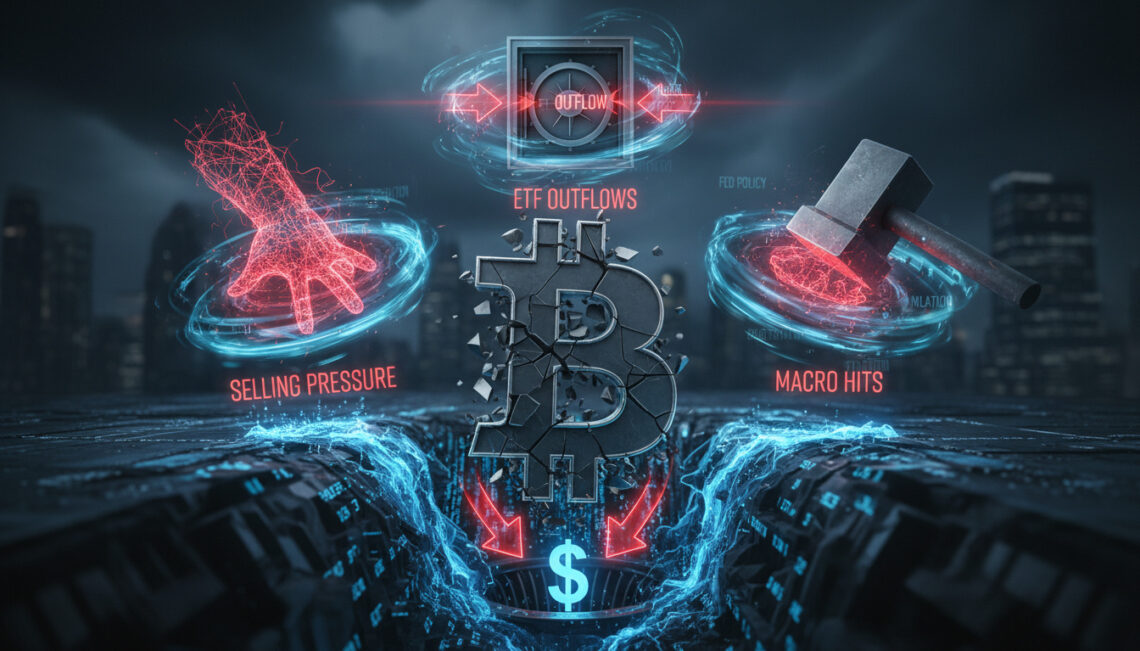 Featured image for Bitcoin's Price Slide: Selling Pressure, ETF Outflows, and Macro Hits