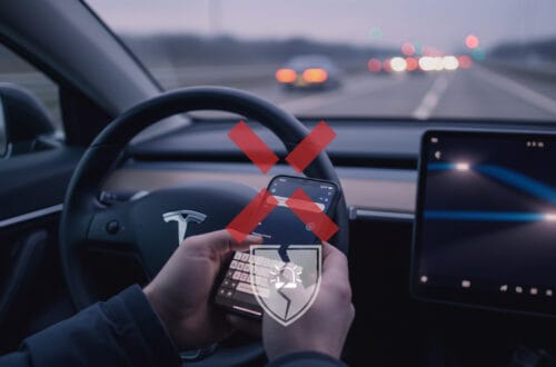 Featured image for Elon Musk Says Tesla FSD Lets You Text and Drive – But Cops and Crash Data Say No