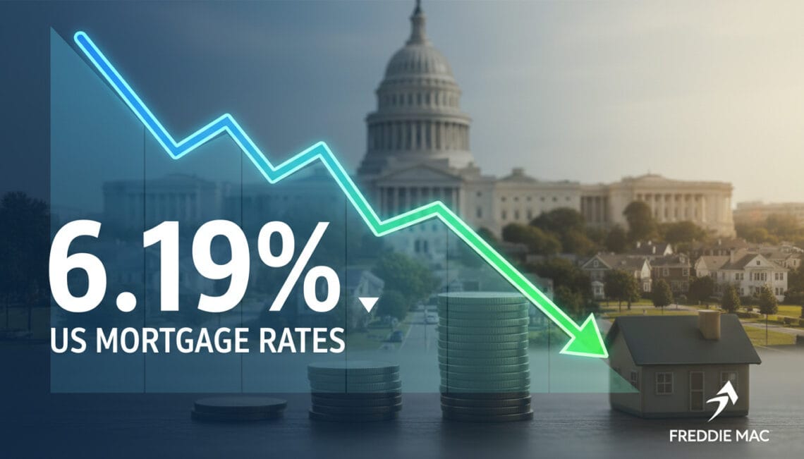 Featured image for US Mortgage Rates Drop to 6.19% This Week