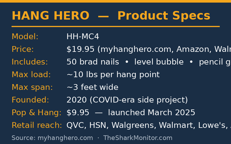 Hang Hero product specs and retail availability