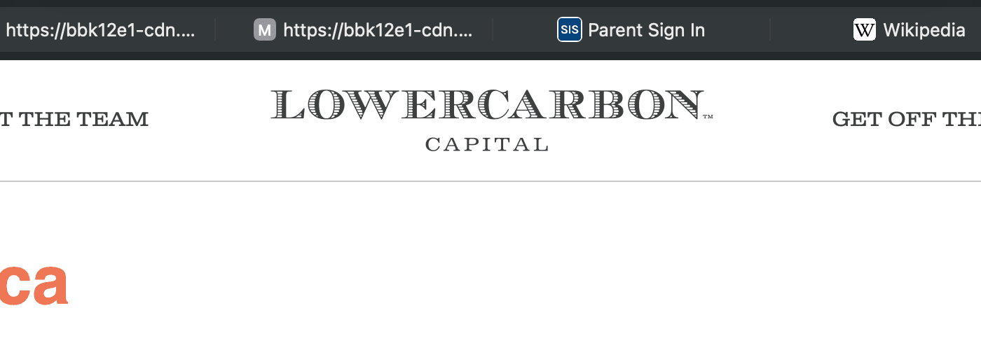 Lowercarbon Capital wordmark on the firm's site