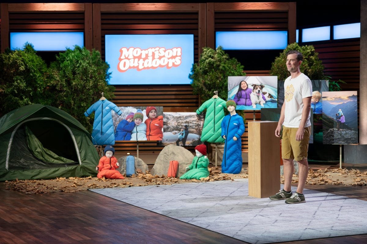 Morrison Outdoors product display during a Shark Tank presentation
